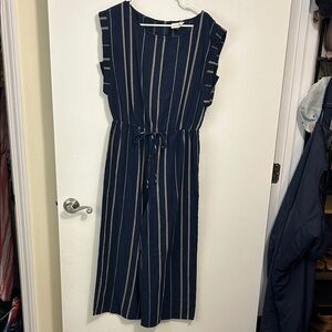 Universal Thread Navy and White Striped Jumpsuit